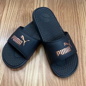 Rose gold Puma slip ons size 8